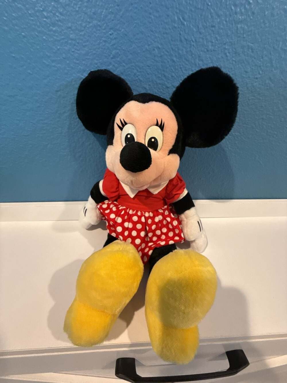 Vintage Minnie Mouse Plush Doll in Red Polka Dot Dress